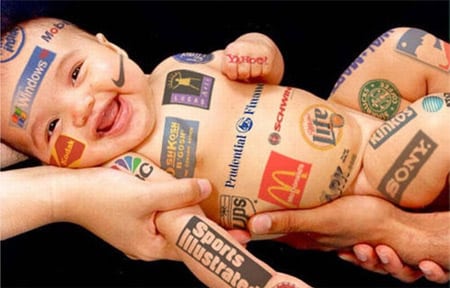 Children advertising baby brands