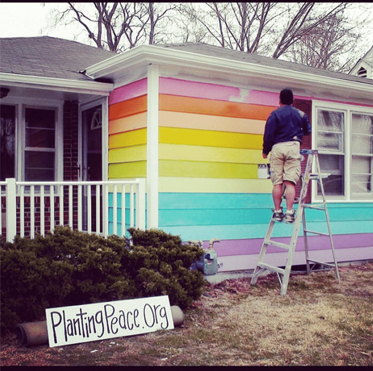 9-Year-Old ‘Protester’ Inspires Humanitarian To Paint A Rainbow Flag House Across From Westboro Baptist Church