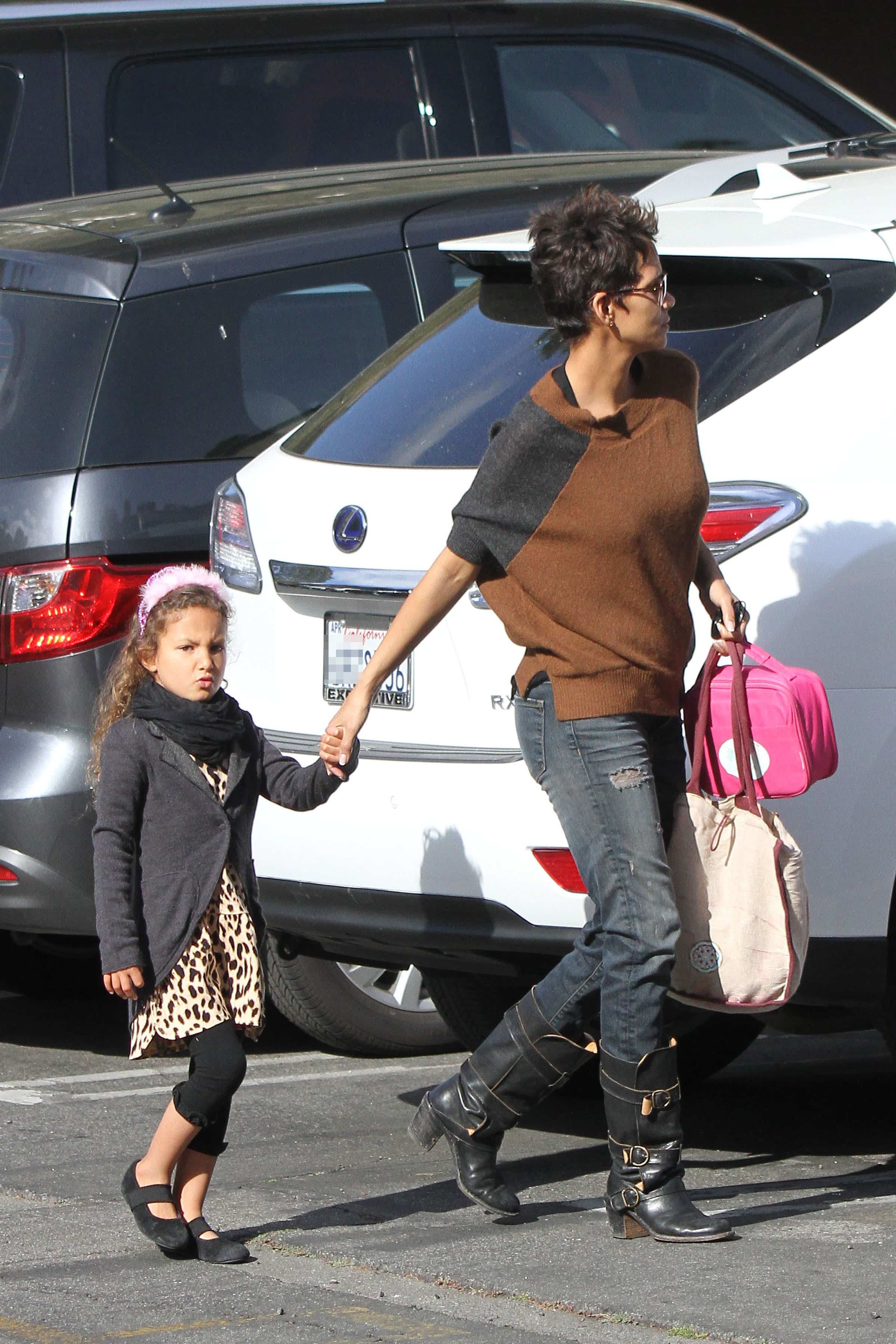 Halle Berry takes daughter Nahla Aubry on a school run