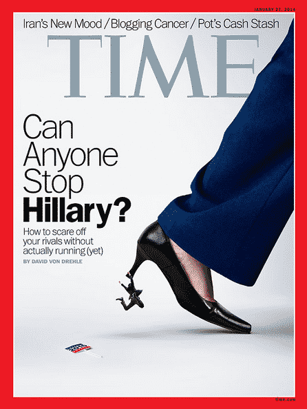 Hillary Clinton Makes Cover Of Time Magazine – As A Scary, Man-Trampling Giant