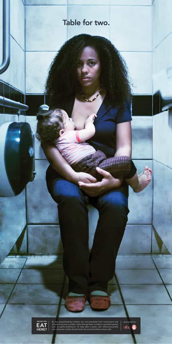 Breastfeeding Ads Show Just How Gross Feeding Your Baby On The Toilet Is
