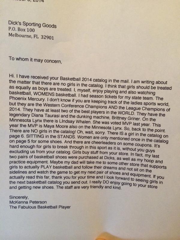 12-Year-Old Righteously Slams Dick’s Sporting Goods For Being Sexist Jerks