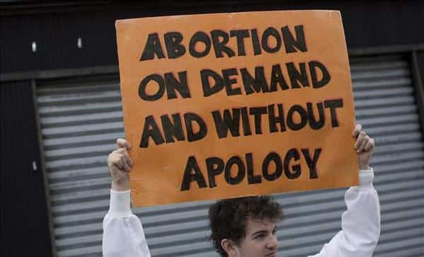 abortion on demand without apology protest sign