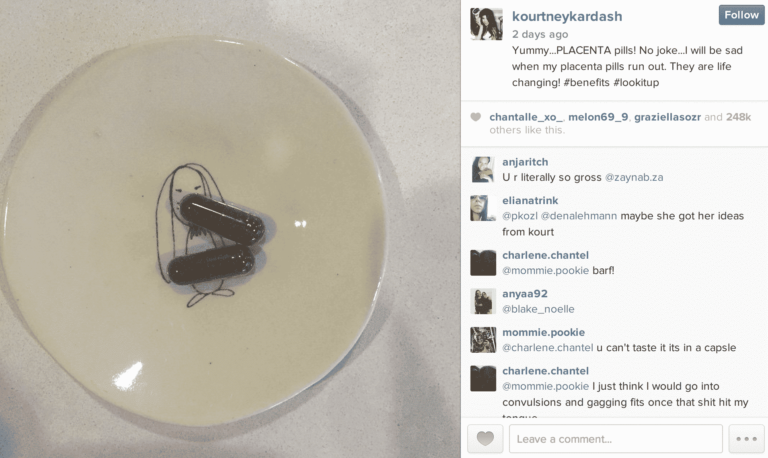 Kourtney Kardashian Instagrams Her “Yummy” Placenta Pills Because Nothing Is Sacred Anymore