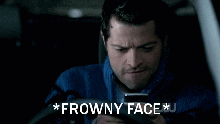 misha collins frowny face texting