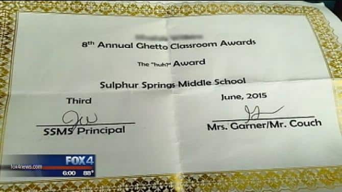 Clueless Middle School Teacher Sends Children Home With ‘Ghetto’ Awards