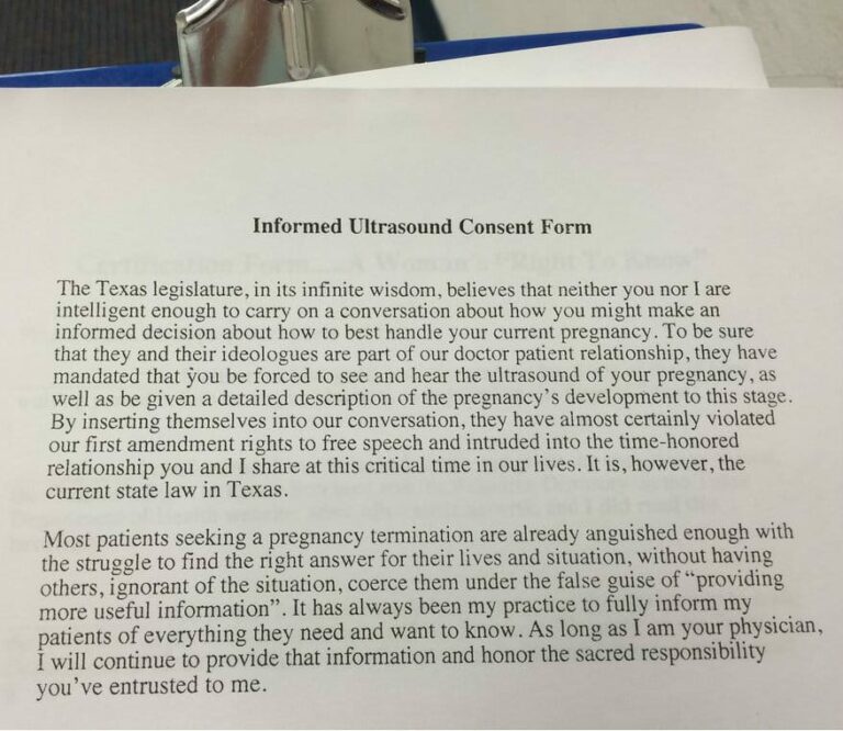 This Texas Doctor Deserves A High-Five For The Angry Consent Form He Gave To A Patient Terminating A Pregnancy