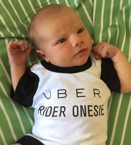 Baby Born in Back Seat of Uber Gets a Sweet Onesie and a Very Unique Name Out of the Ordeal