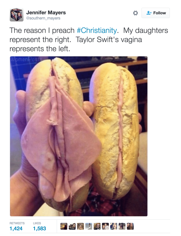 Mother Preaches Christian Values by Turning a Ham Sandwich into a Model of Taylor Swift’s Vagina