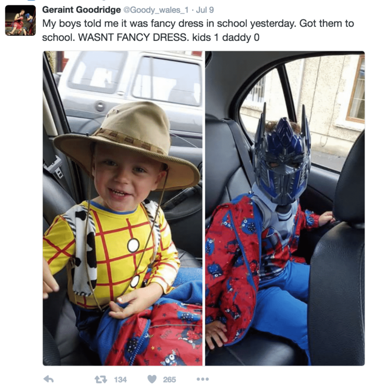 World’s Craftiest Children Trick Dad Into Taking Them to School Dressed as Transformers