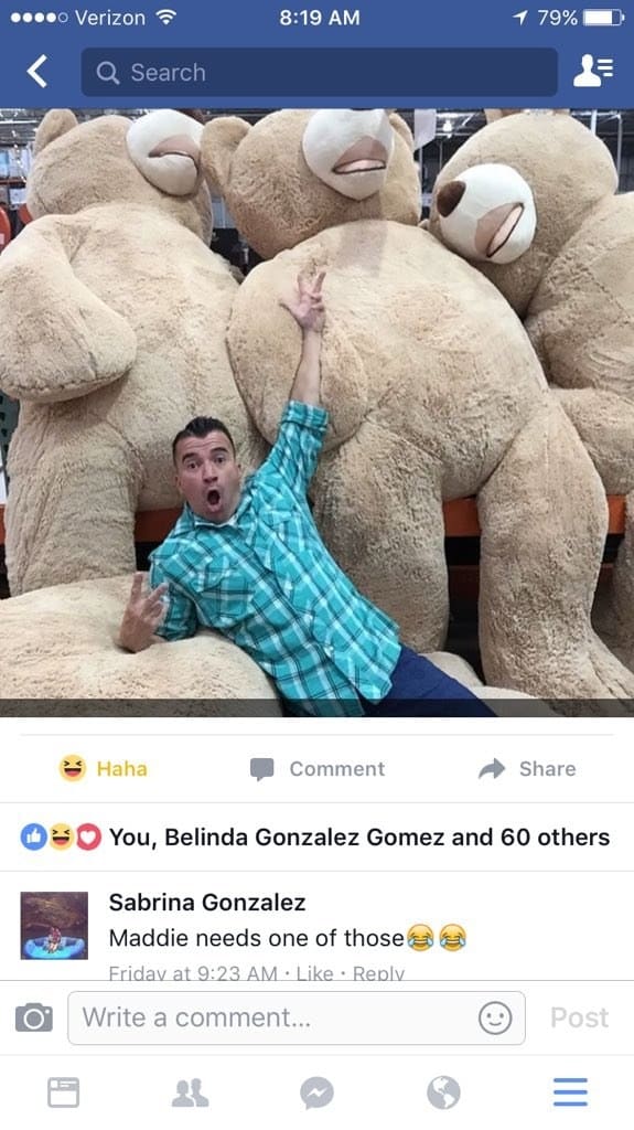 OMG, This Baby’s Grandpa Went to Costco and Now She Has a Teddy Bear the Size of a Horse