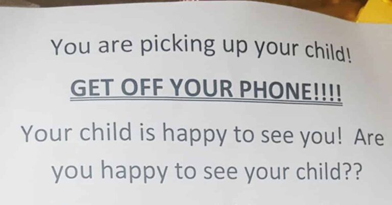 Rude Daycare Shames Moms for Using Phones During Pick-Up