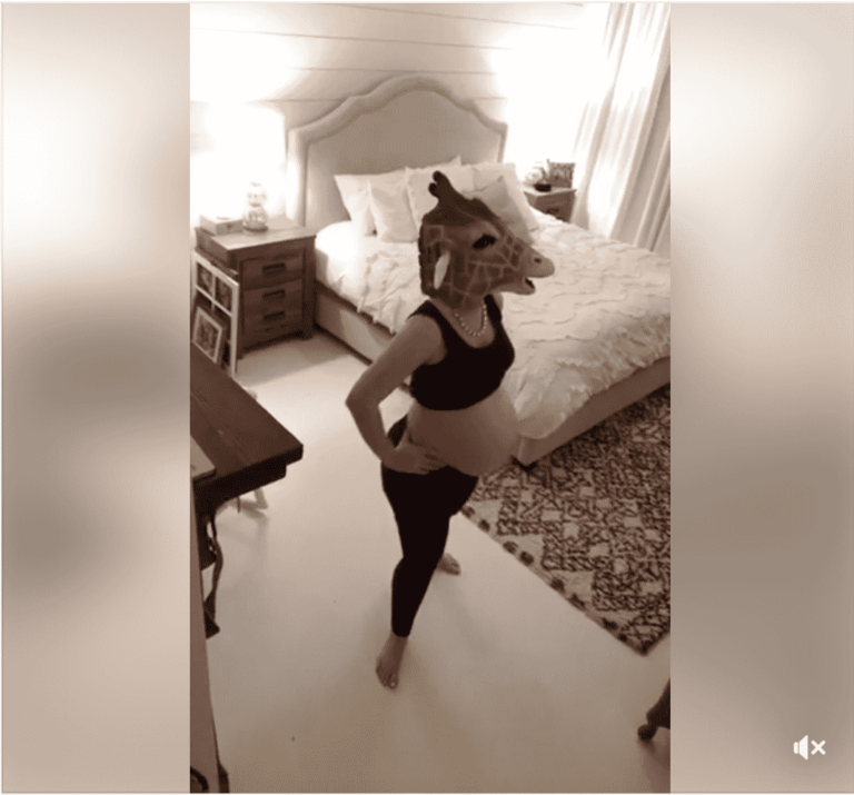 Pregnant Mom Spoofs Expecting Giraffe in the Most Hilarious Way
