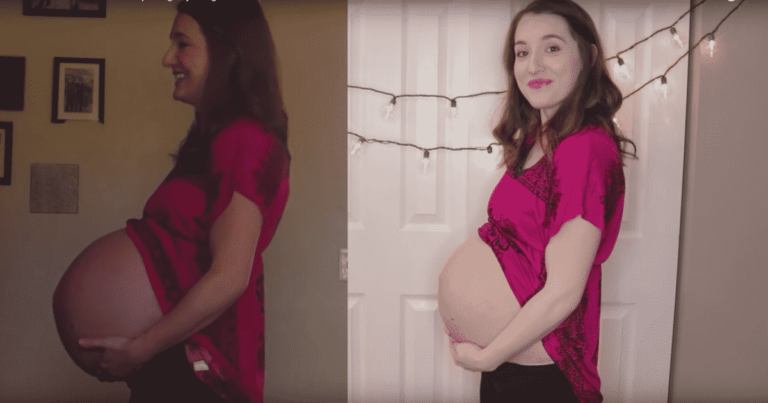 Mom Posts Jaw-Dropping Video Comparing Single Pregnancy to Twin Pregnancy