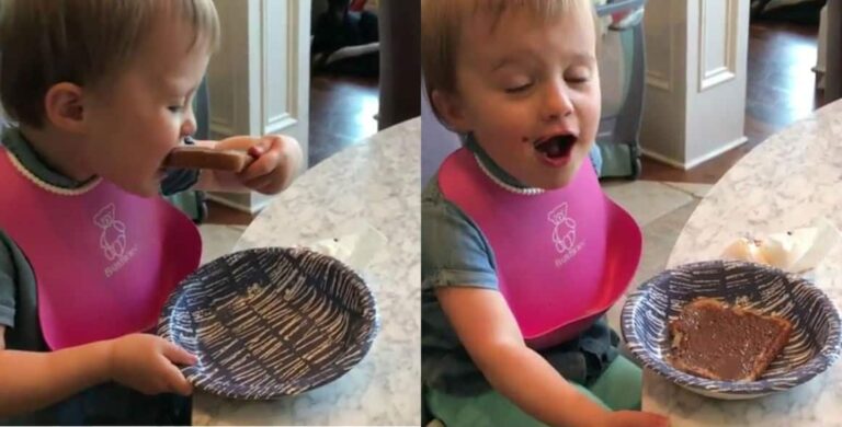 Kelly Clarkson’s Baby Tasting Nutella for the First Time Is All of Us