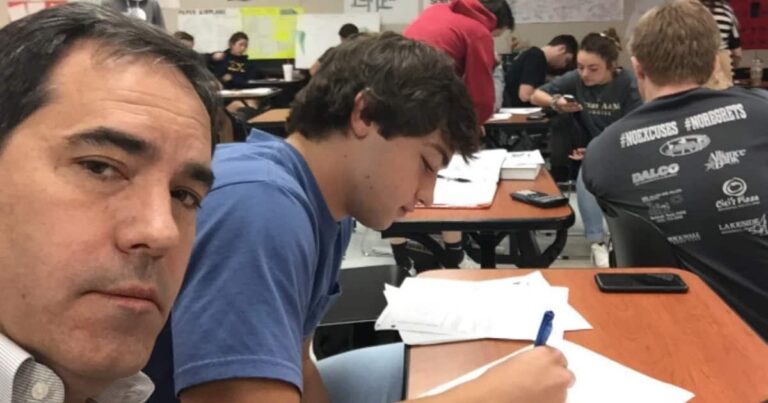 Dad Went to Class With His Son After His Teacher Kept Emailing to Complain He Was Being Disrespectful