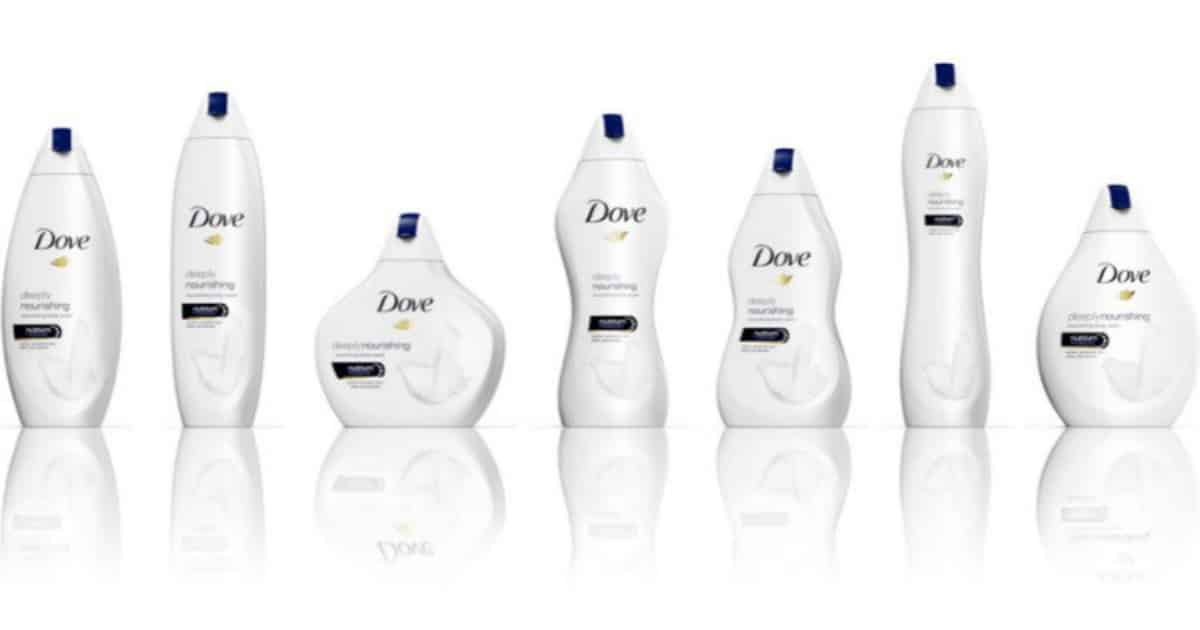 Dove bottles