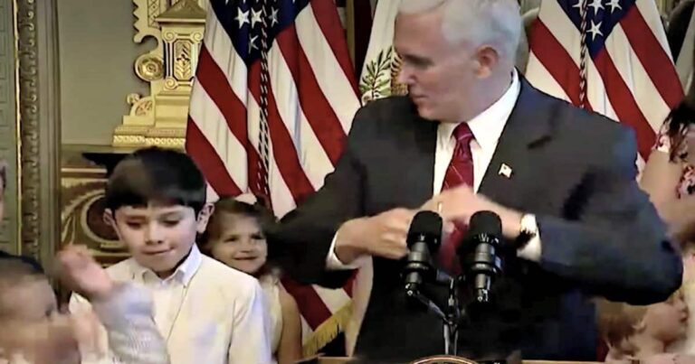 Mike Pence Elbowed a Kid in the Face by Accident and the Kid Wasn’t Having It