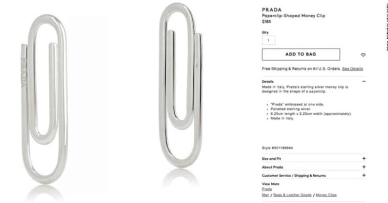 Prada Is Selling a $185 Paper Clip, and the Internet Is Having a Field Day With It