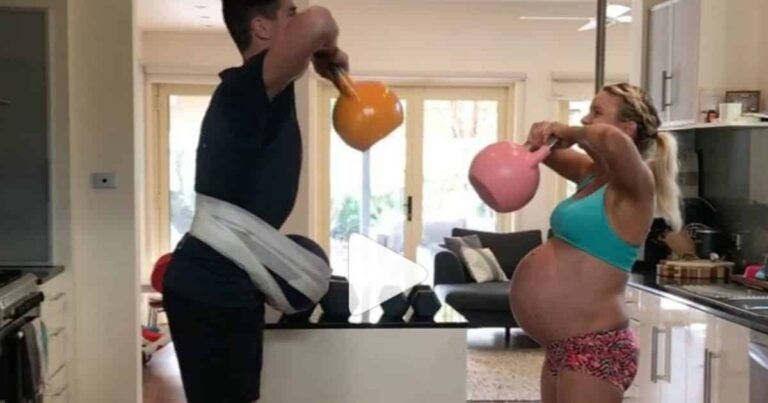 A Woman Challenged Her Husband to a Pregnancy Workout and It Was Too Funny