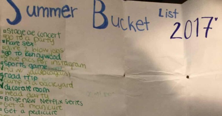 Teen’s Summer Bucket List Will Warm Your Heart AND Make You Clutch Your Pearls