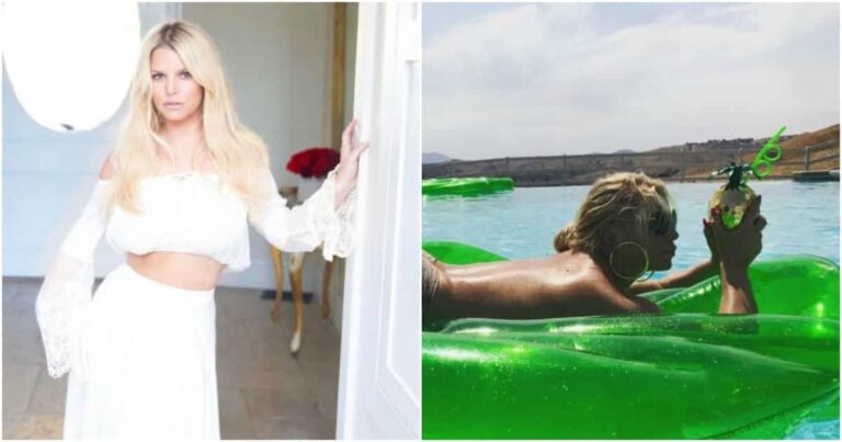 Jessica Simpson Celebrates Her Birthday With Topless Pool Photo