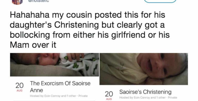 This Dad’s Exorcism-Themed Christening Invitation Probably Got Him Into a Lot of Trouble