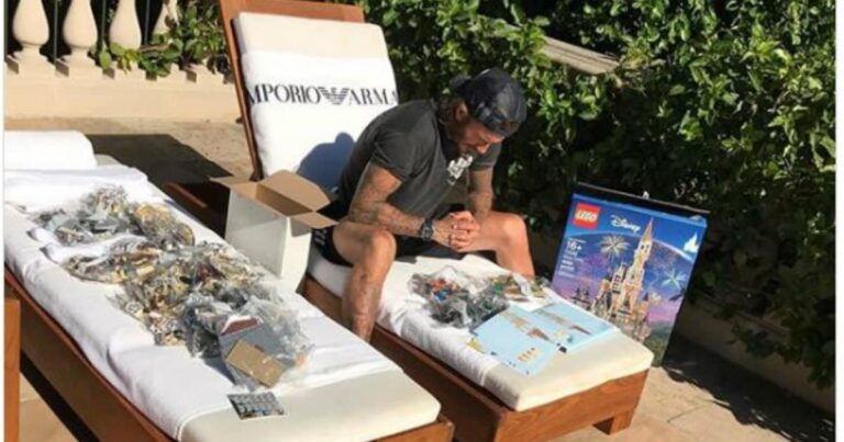 Poor David Beckham Tries to Put Together a 4,000-Piece Lego Castle for His Daughter