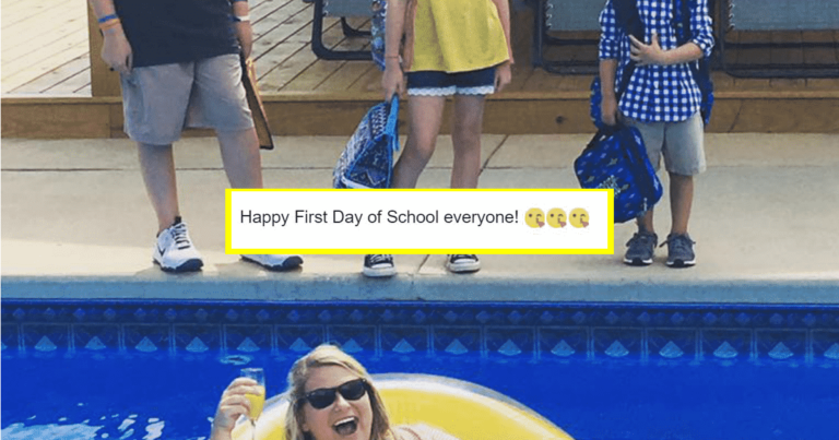 This Mom’s First Day of School Photo Is Pretty Legit