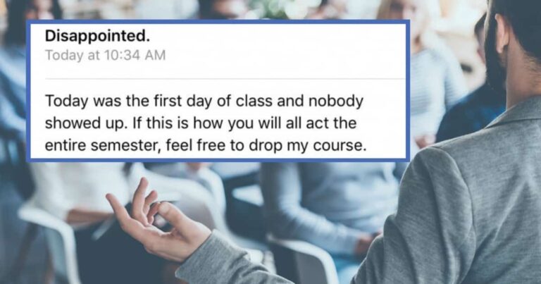 College Professor Lost It When He Thought No One Showed up for the First Day of Class