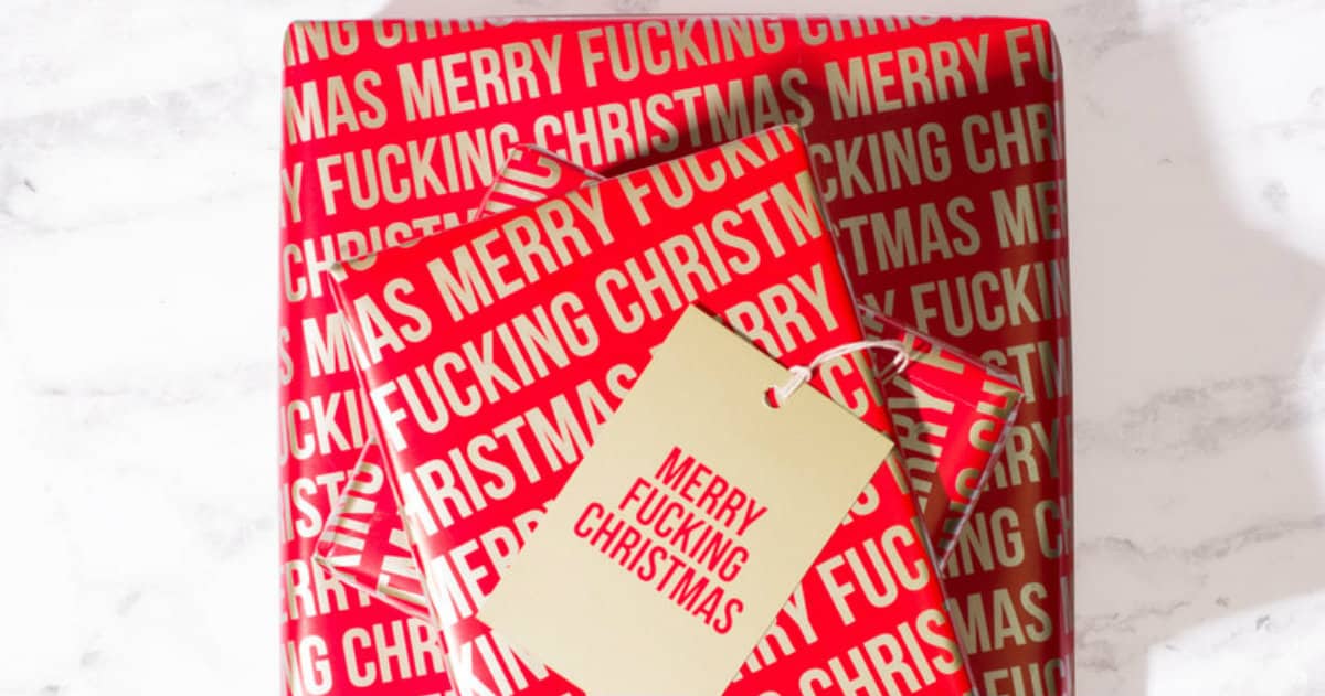 merry fucking christmas wrapping paper