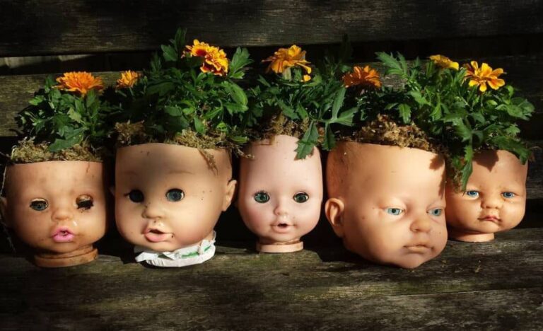 If Your House Isn’t Creepy Enough, Might I Suggest a Doll Head Planter?