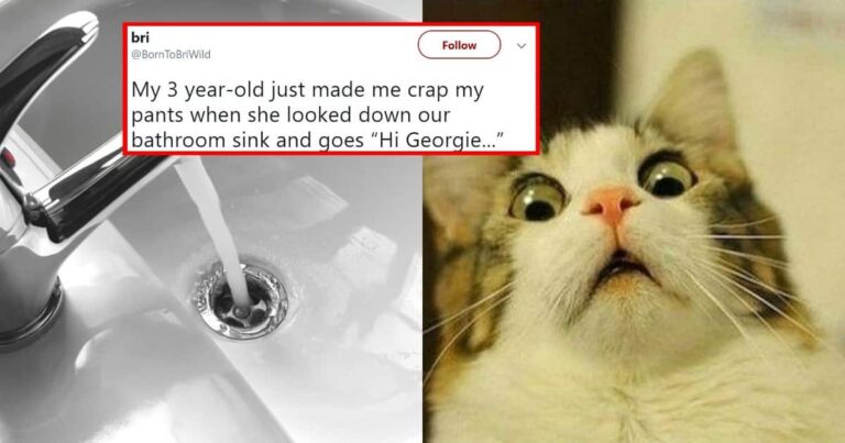 Toddler Scares the Crap Out of Mom When She Talks to ‘Georgie’ in the Drain
