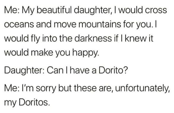 Children, Daughter, Doritos, Me As A Parent