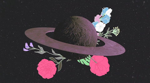saturn with flowers 