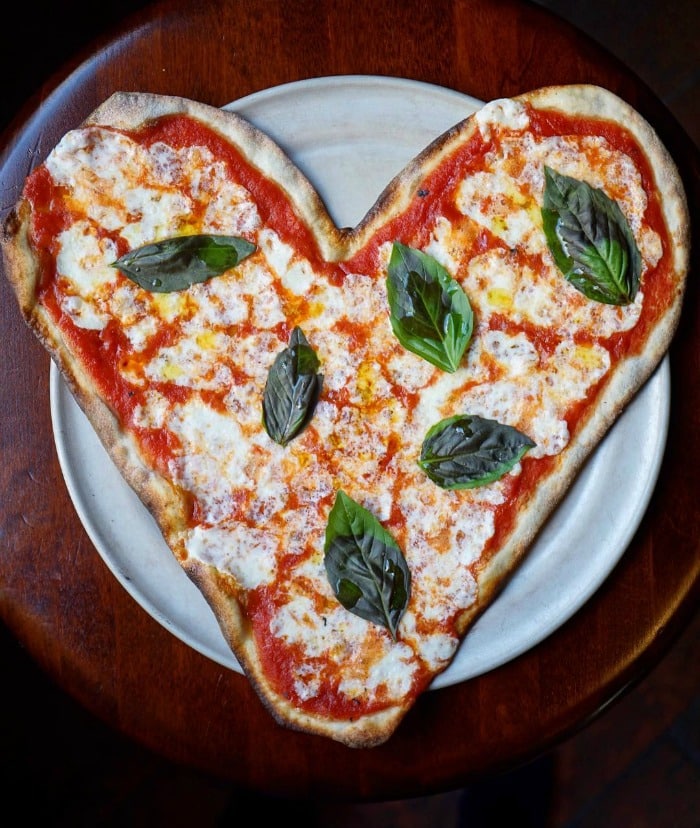 Valentine's day tradition pizza