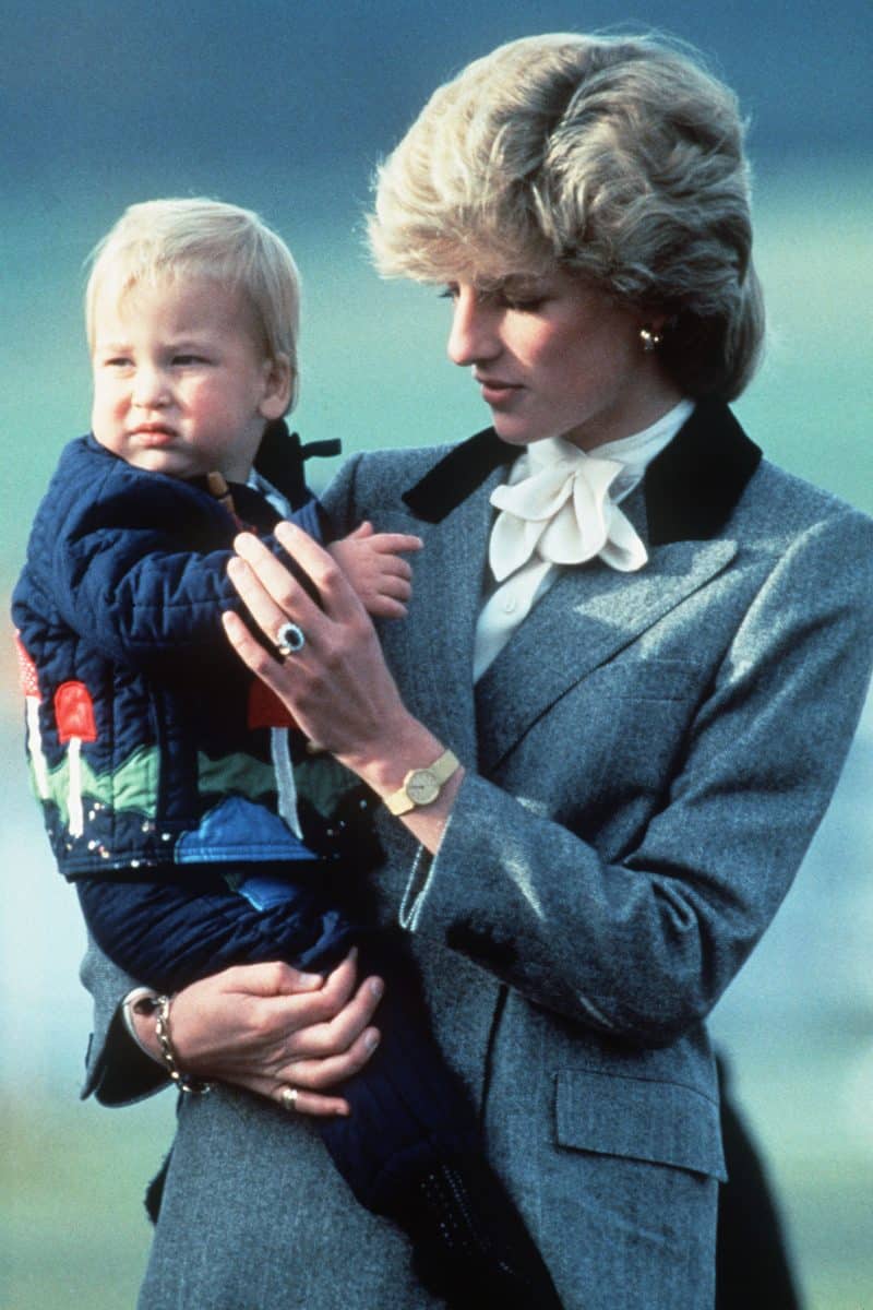 Diana, Princess of Wales with baby Prince William
