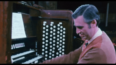 Mister Rogers on the piano 